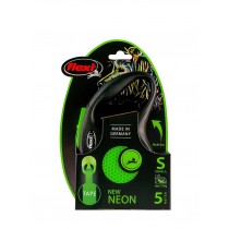 FLEXI Smycz automatyczna S New Neon taśma 5m zielona