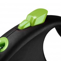FLEXI Smycz automatyczna Black Design XS linka 3m zielona