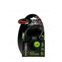 FLEXI Smycz automatyczna Black Design S linka 5m zielona