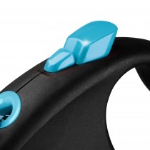 FLEXI Smycz automatyczna Black Design S linka 5m niebieski