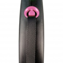 FLEXI Smycz automatyczna Black Design S taśma 5m różowa