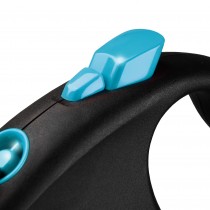 FLEXI Smycz automatyczna Black Design S taśma 5m niebieska