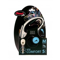 FLEXI Smycz automatyczna New Comfort M linka 5m czarna