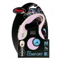 FLEXI Smycz automatyczna New Comfort M linka 8m różowa