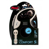 FLEXI Smycz automatyczna New Comfort L taśma 5m czarna