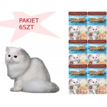 Princess Premium Sterilised Tuńczyk Kurczak Krab 6x70g, morka karma dla kotów sterylizowanych, pakiet