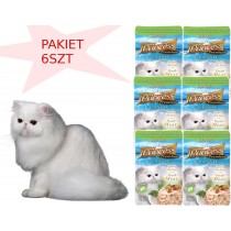 Princess Premium Hairball Tuńczyk&Kurczak z marchwią 6x70g, mokra karma dla kota na odkłaczanie, pakiet