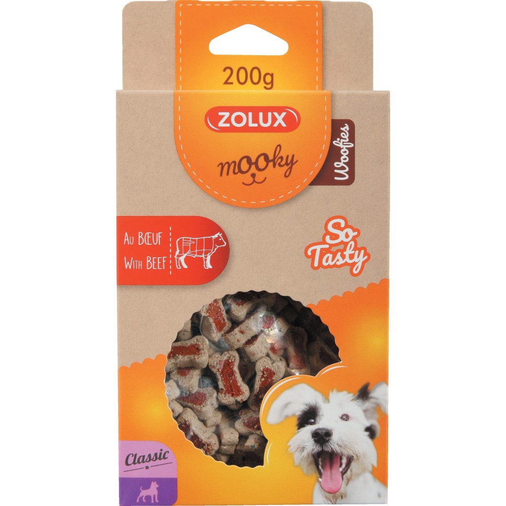 ZOLUX MOOKY Classic WOOFIES 200g, naturalny przysmak z wołowiną dla psa