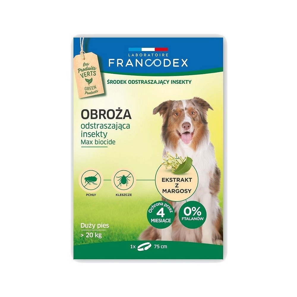 FRANCODEX obroża odstraszająca insekty dla psów powyżej 20kg
