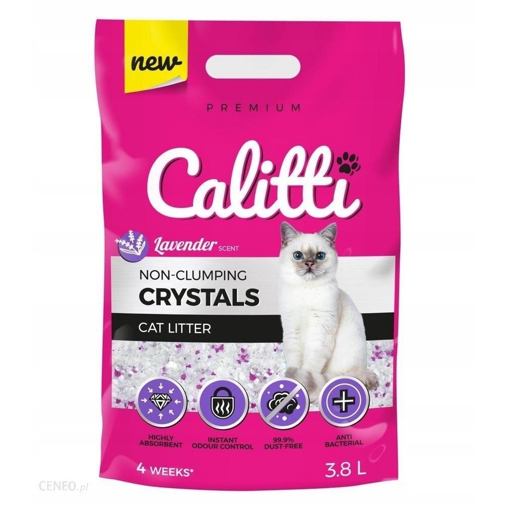 Calitti Crystal 3,8L żwirek dla kota lawendowy