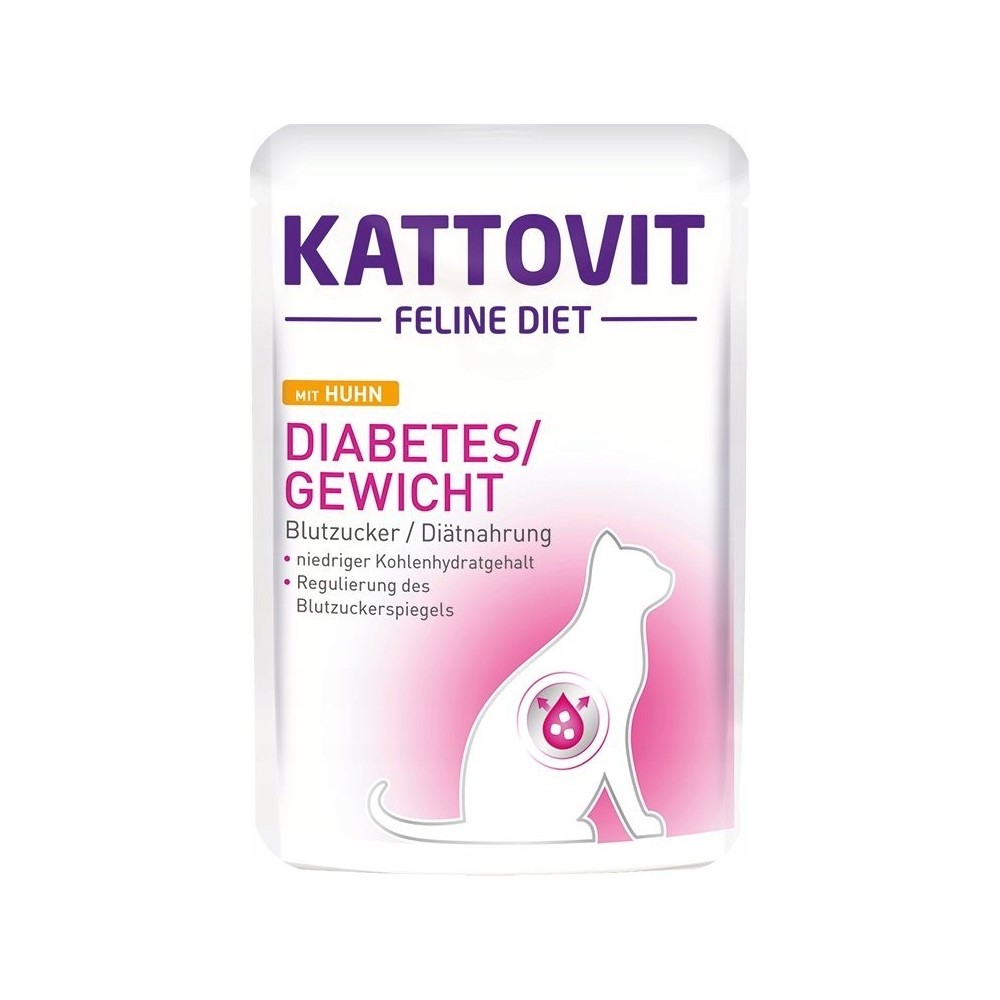 Kattovit Diabetes/Gewicht Kurczak Dieta dla Kotów Cukrzyków 85g