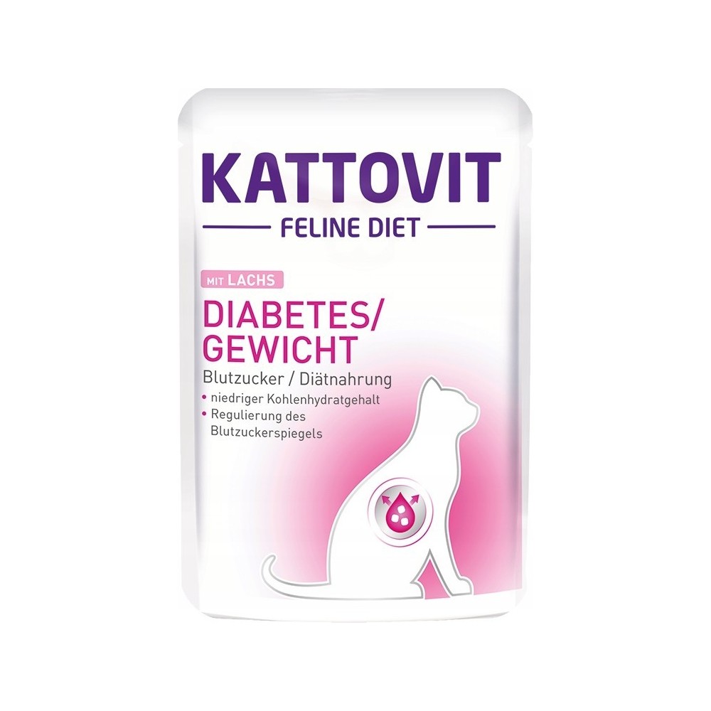 Kattovit Diabetes/Gewicht Łosoś Dieta dla Kotów Cukrzyków 85g