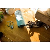ZOLUX Zabawka dla kota ETHICAT tunel dla kota z zabawką wzór tkaniny liście