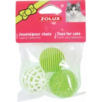 Zolux Zabawki dla kota 3 piłki różne 4 cm