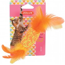 Zolux Zabawka dla kota cukierek z piórkami elastyczny 5 + 10 cm