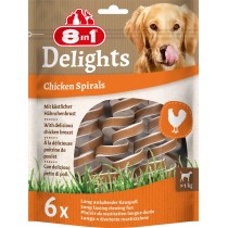 8in1 Przysmak dla psa Delights Chicken Spirals