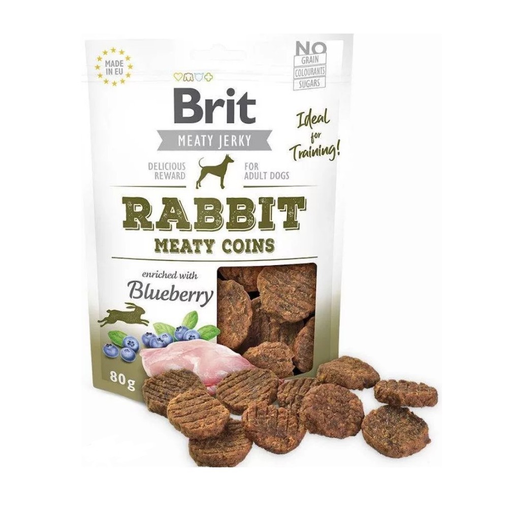 BRIT jerky rabbit meaty coins 80g królik
