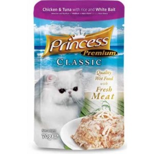 Princess Premium Kurczak Tuńczyk Szprocik 70g saszetka mokra karma dla kota bez zbóż