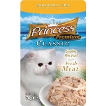 Princess Premium Kurczak Tuńczyk Ryż 70g Saszetka mokra karma dla kota bez zbóż