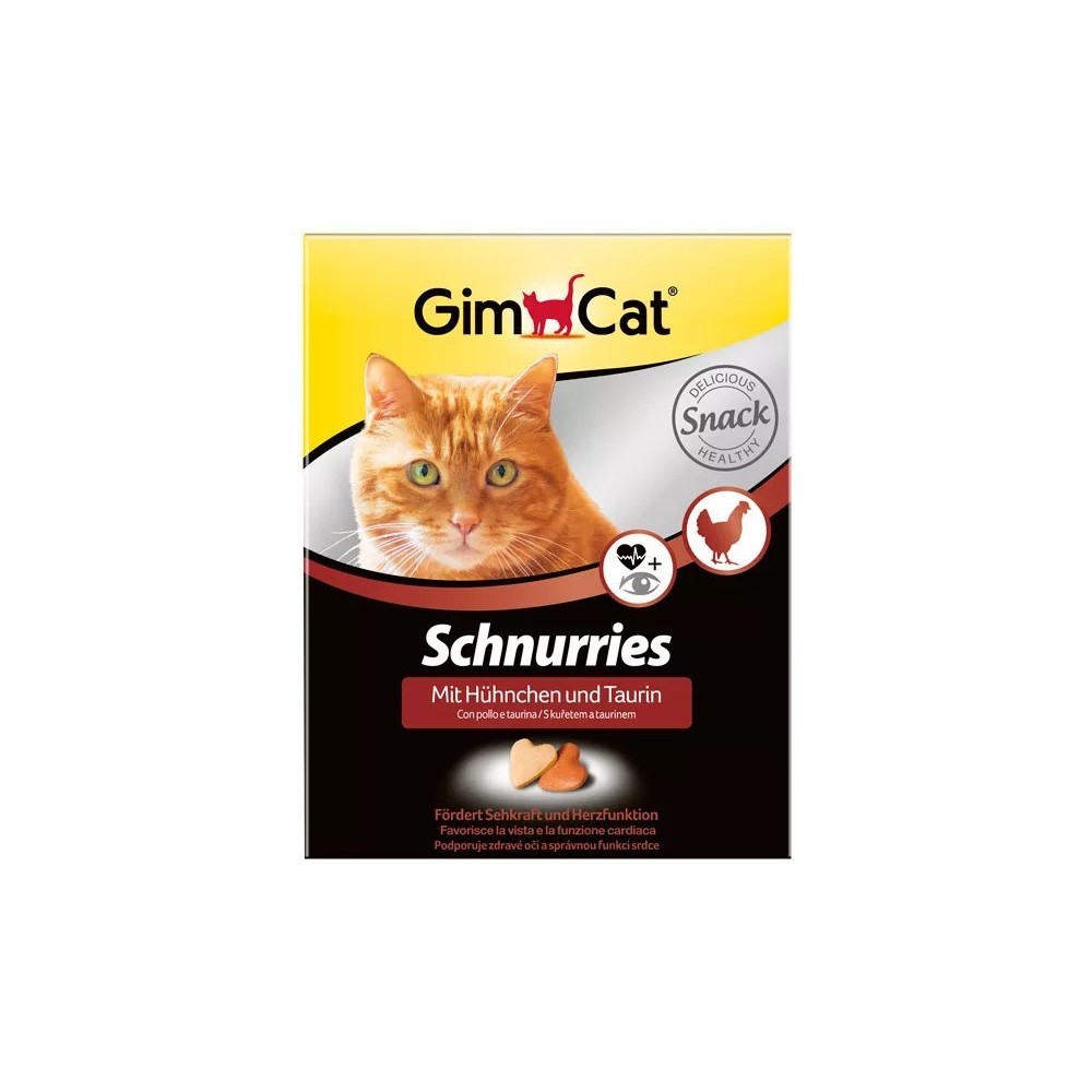 GimCat Schnurries przysmak z kurczakiem 650szt. z tauryną i błonnikiem