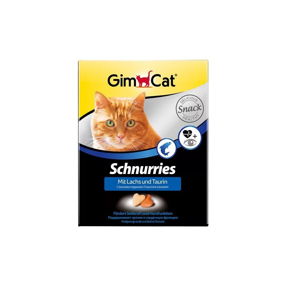 GimCat Schnurries przysmak z łososiem 650szt. z tauryną i błonnikiem