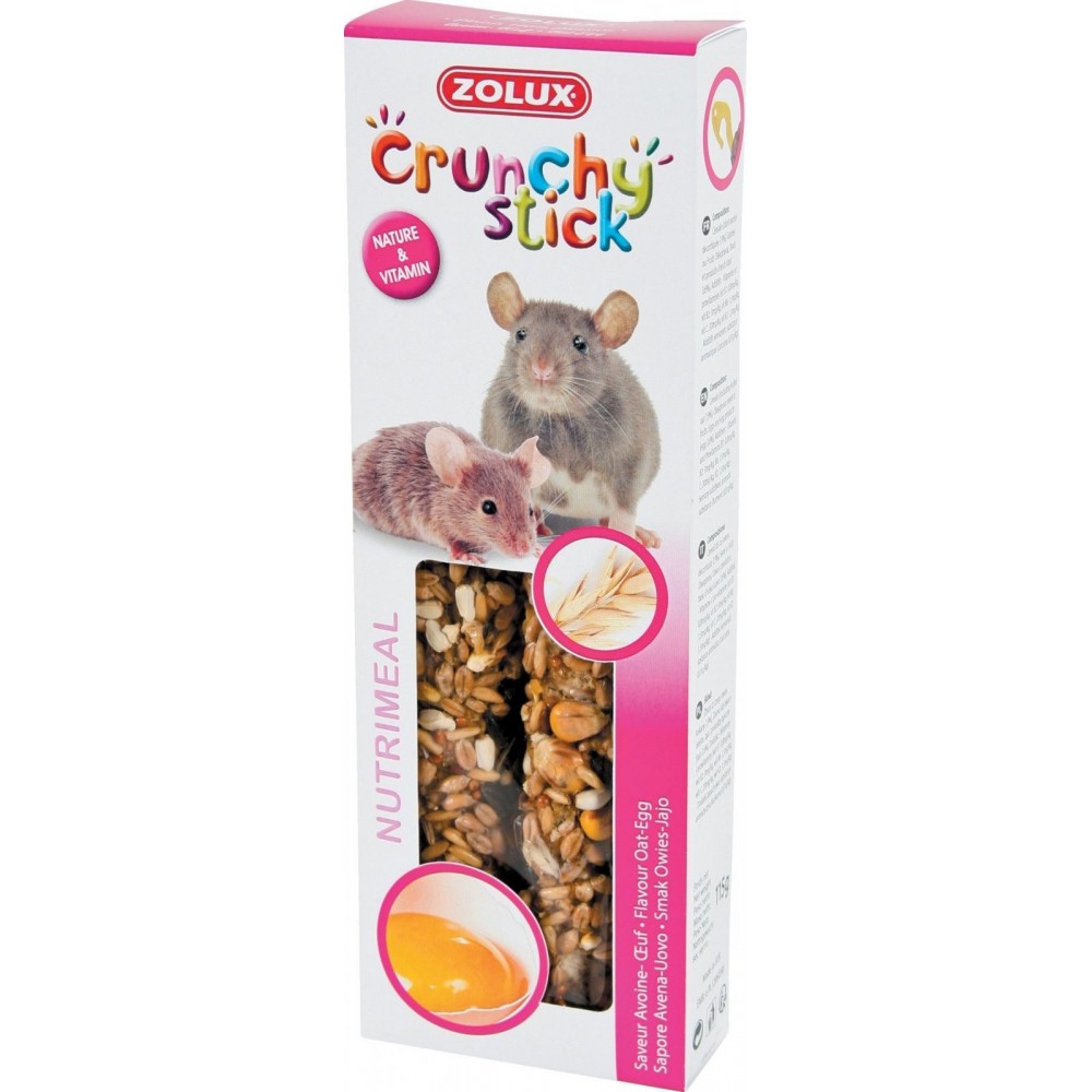ZOLUX Crunchy Stick szczur/mysz owies/jajko 115 g