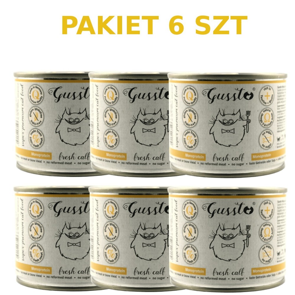 Gussto Cat puszka  Fresh Calf 200g x 6