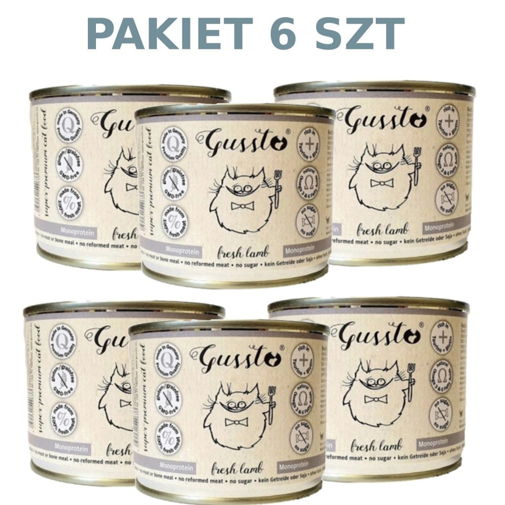 Gussto Cat puszka  Fresh Lamb 200g x 6