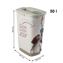 Rotho pojemnik na suchą karmę dla psa CODY 50 litrów / 25kg PET Dog with joy
