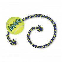 Kong SqueakAir M piłka tenisowa z sznurem i piszczałką dla psa 6,4 cm