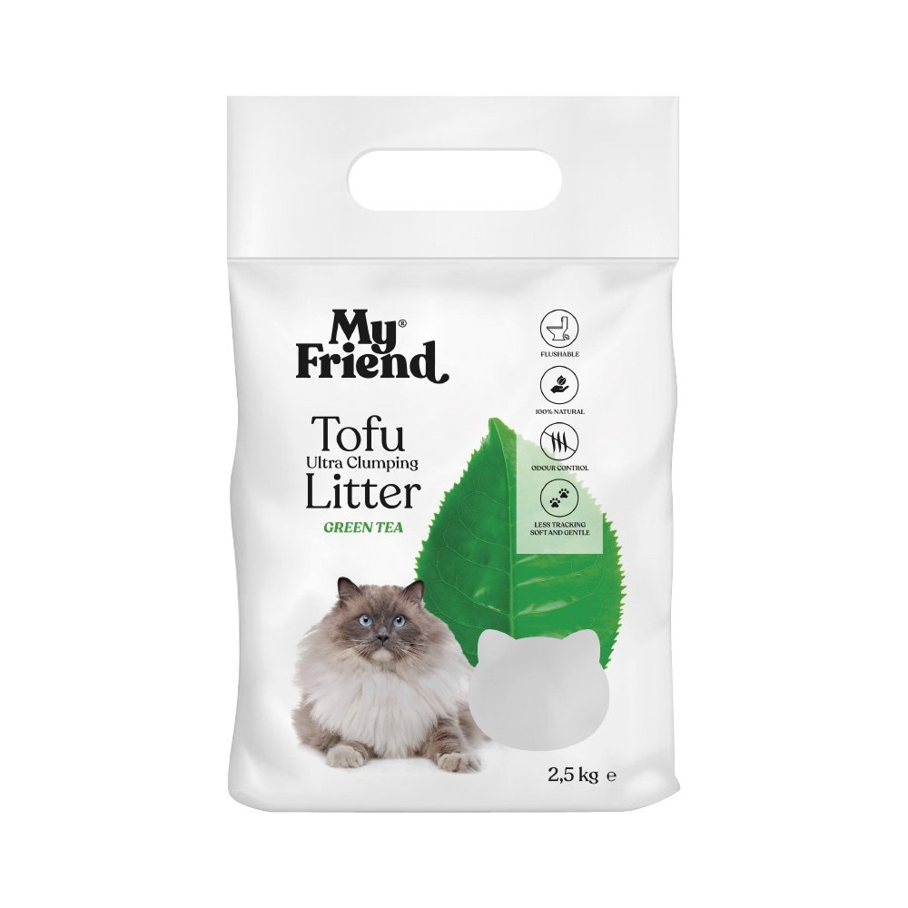 Żwirek dla kota tofu My Friend Zielona Herbata naturalny 2,5kg