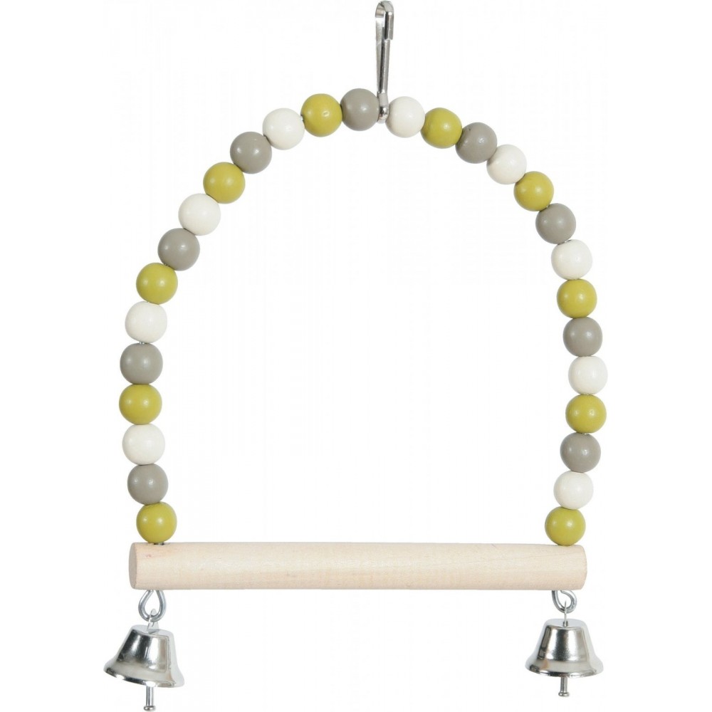 Zolux Huśtawka perła z drewnianą żerdką i dzwoneczkami dla ptaków