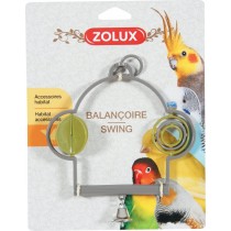 Zolux Huśtawka plastikowa z zabawkami i dzwoneczkiem dla ptaków