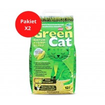 GrainCat zbrylający żwirek Green Cat Ekologiczny 100% naturalny 12L x2