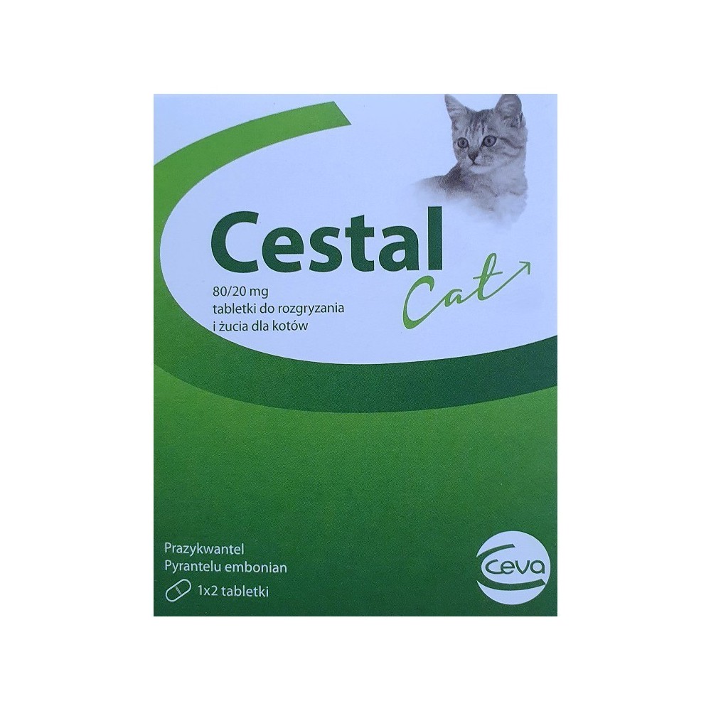 Tabletki na odrobaczanie dla kotów Cestal 2 tabletki
