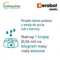 Vetoquinol Kerabol Biotin 50ml karma uzupełniająca zdrowa sierść
