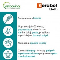 Vetoquinol Kerabol Biotin 50ml karma uzupełniająca zdrowa sierść
