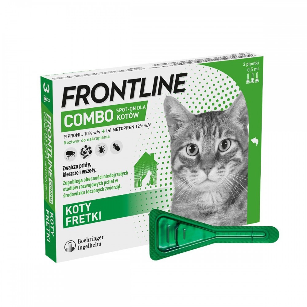 Frontline Combo Kot - preparat dla kota na pchły i kleszcze, 3 pipety