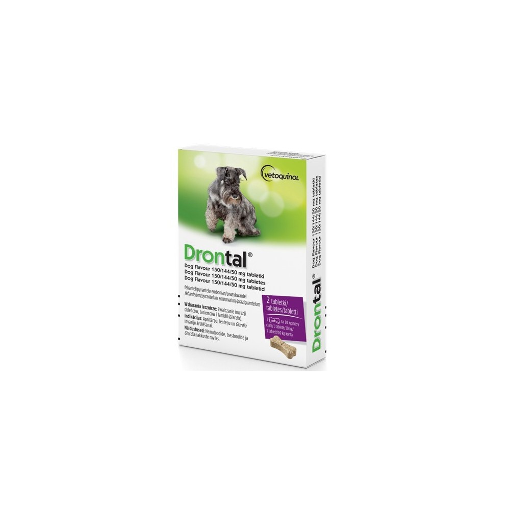 Bayer Drontal tabletki na odrobaczanie dla psów - 2 tabletki