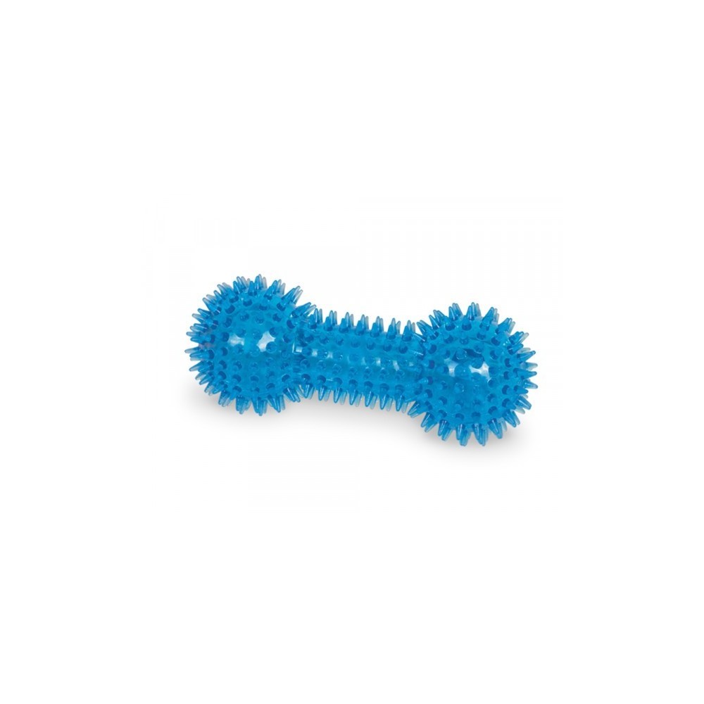 Nobby TPR Spiky Dumbbell 15 cm niebieski