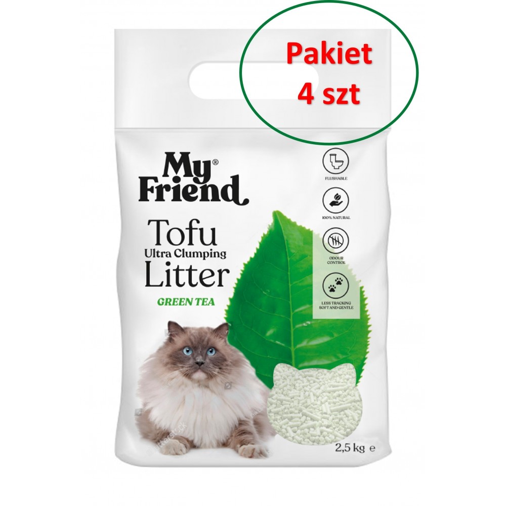 Tofu MyFriend Zielona Herbata 4x2,5kg zestaw żwirku naturalnego