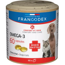 FRANCODEX naturalne kwasy tłuszczowe Omega-3, dla psów i kotów 60 kapsułek