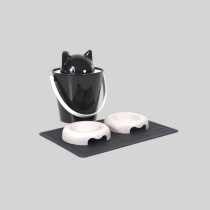 Pojemnik na suchą karmę CRICK czarny kotek United Pets