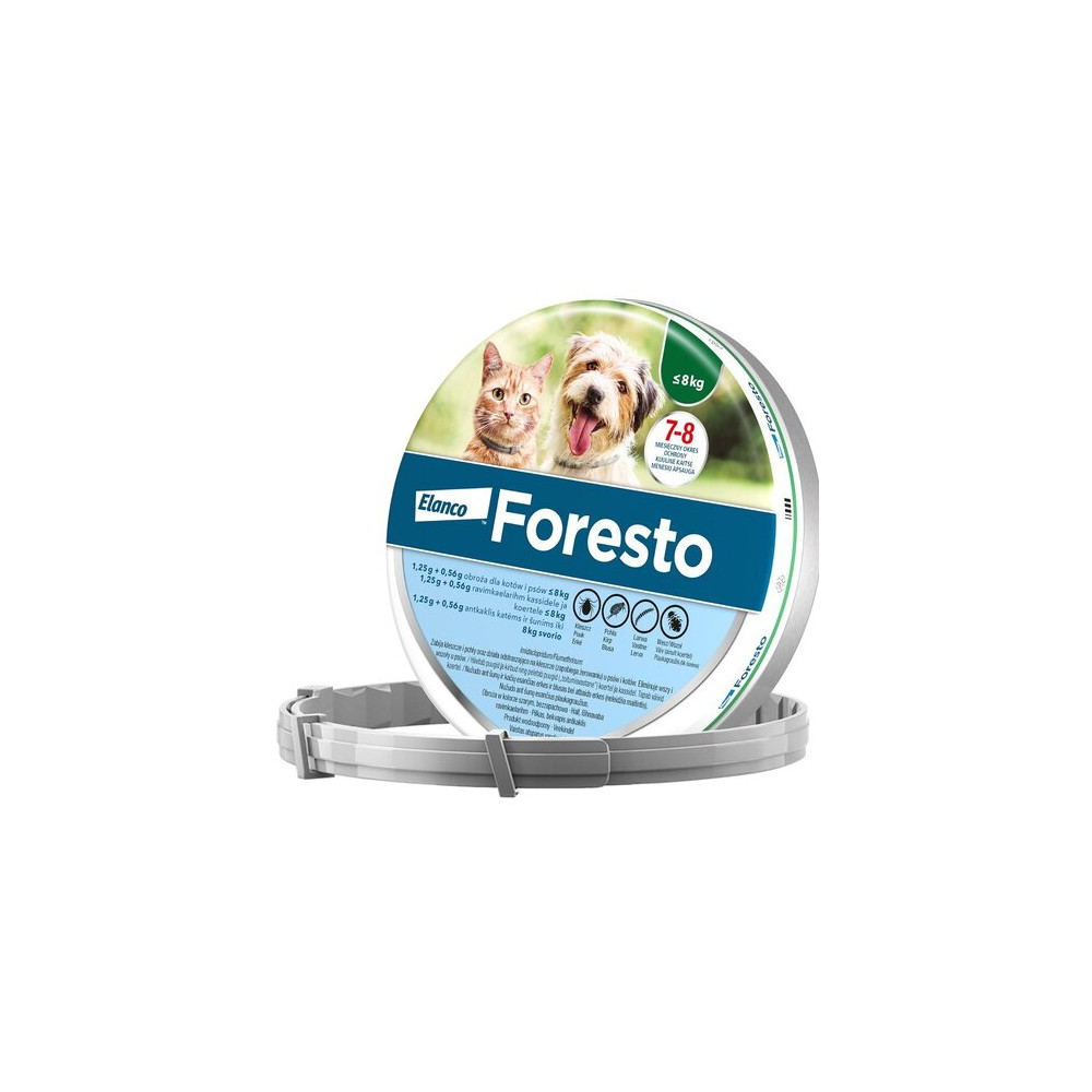 Foresto obroża przeciw pchłom i kleszczom mała 38 cm dla psów i kotów + gratis