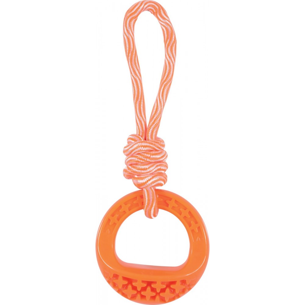 ZOLUX Zabawka TPR SAMBA okrągła ze sznurem 26 cm pomarańczowy