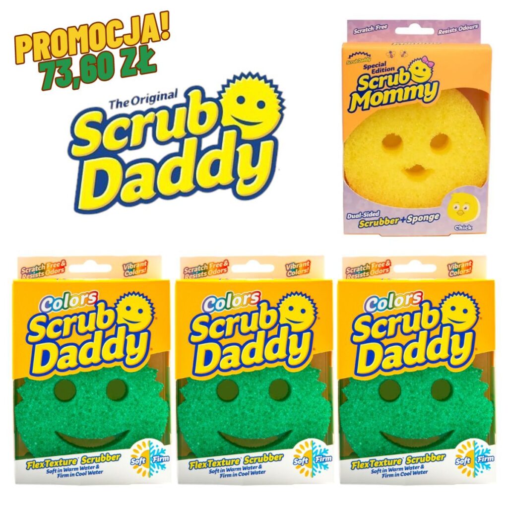 Pakiet Scrub Daddy gąbka Colors Single Packs Green Oryginalna 3+1 Szukasz gąbki, która jest nie tylko skuteczna, ale i przyjazna dla środowiska